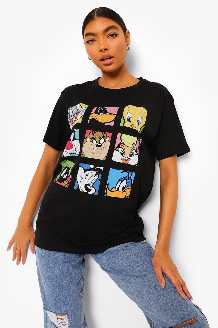 Black Looney Tunes Tall T-shirt med tryck image number 1