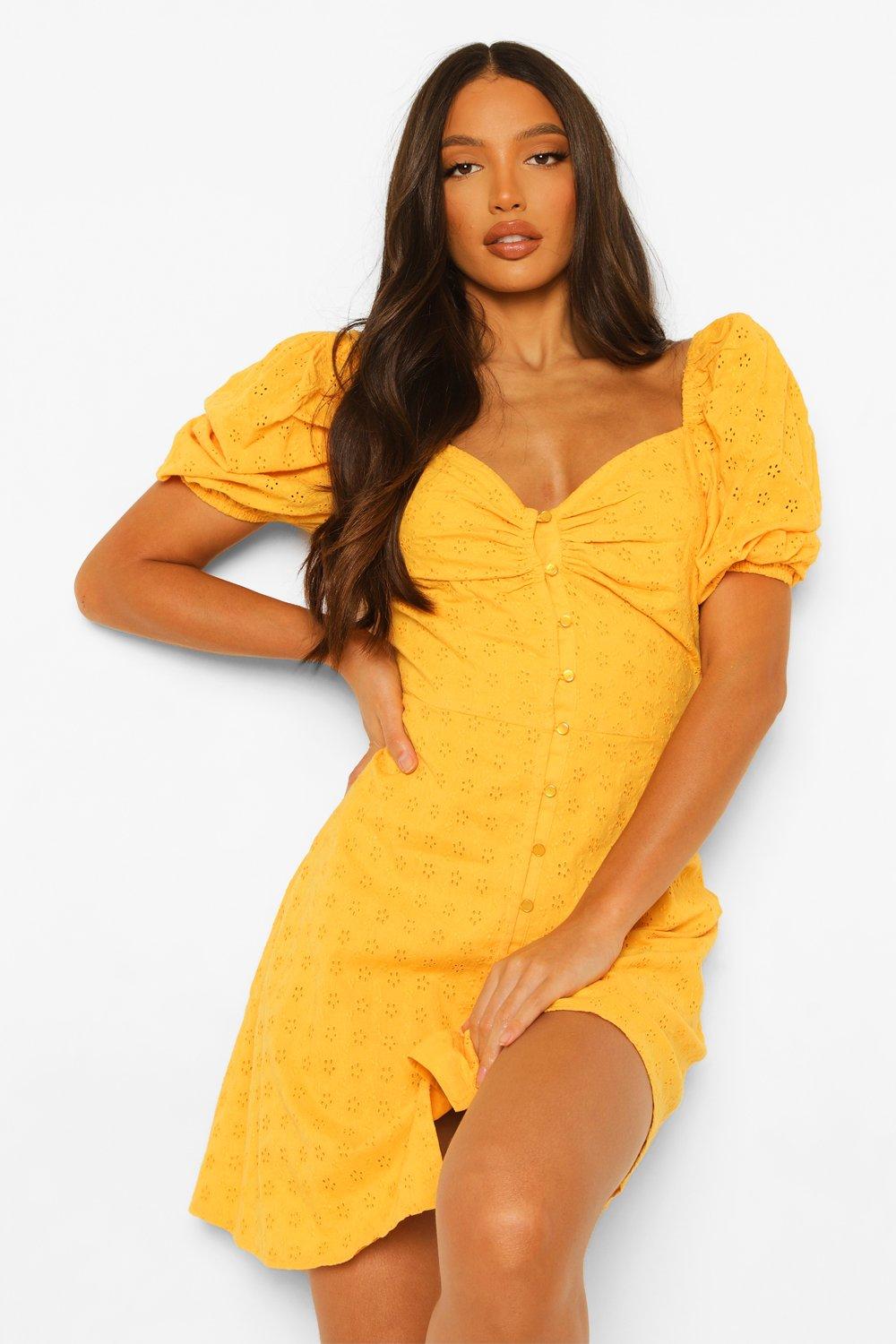 Boohoo puff hotsell sleeve dress