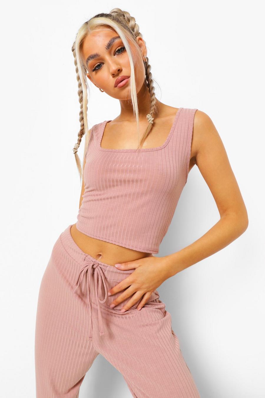 Rose Tall - Ribbad crop top image number 1