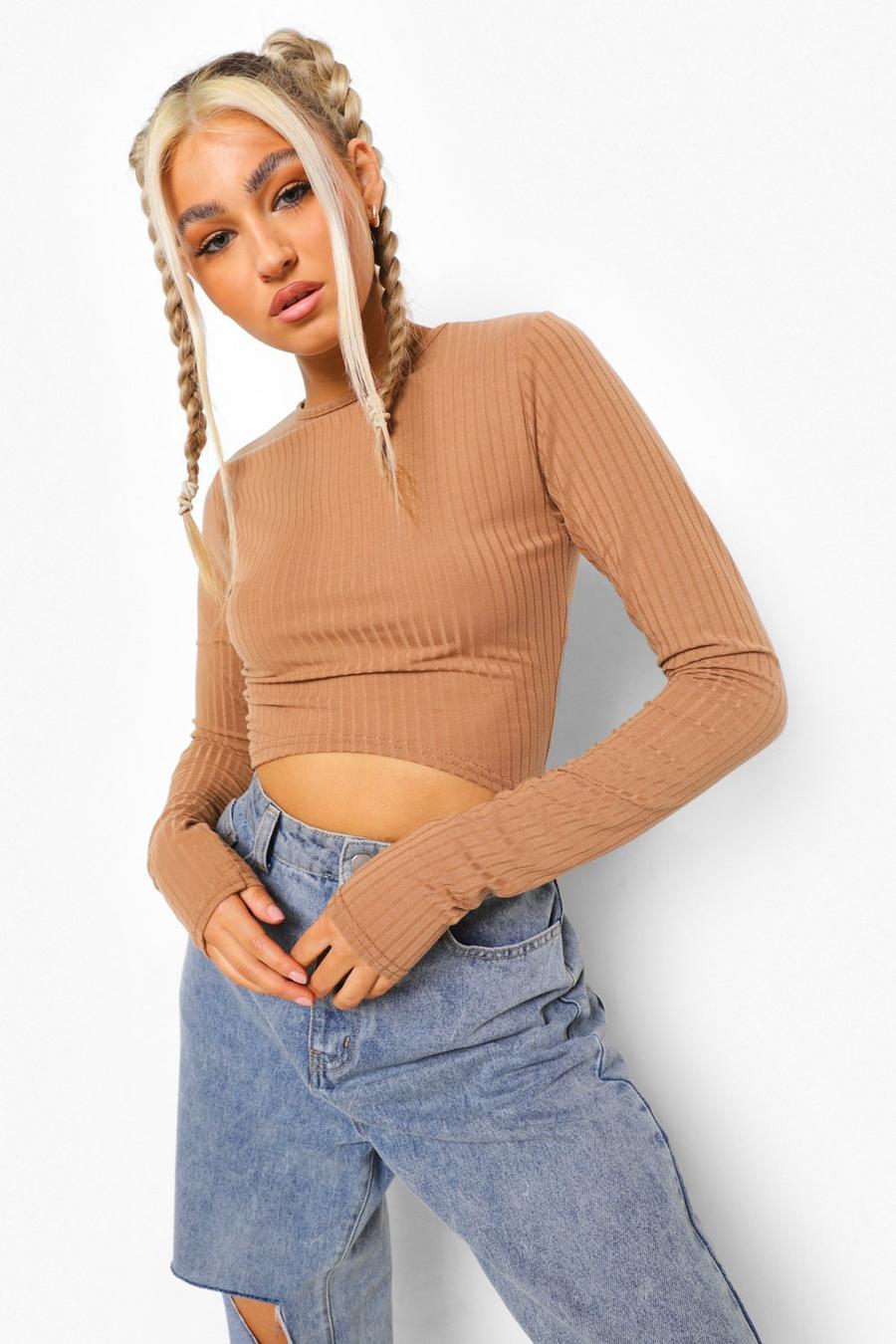 Tall - Crop top style corsage, Tan image number 1