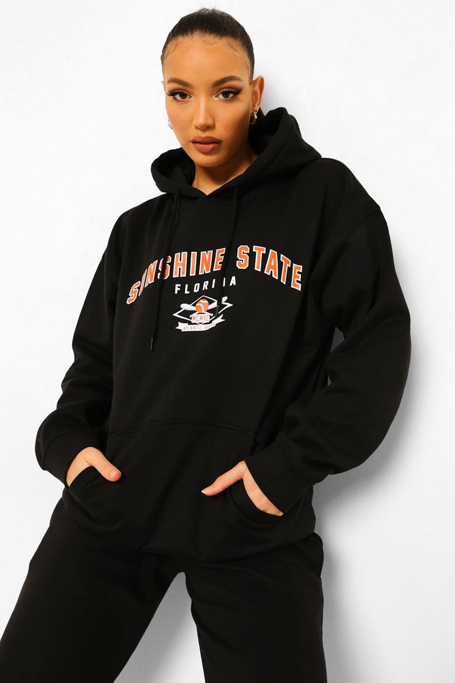 Zwart Tall hoodie met Sunshine State college-print image number 1