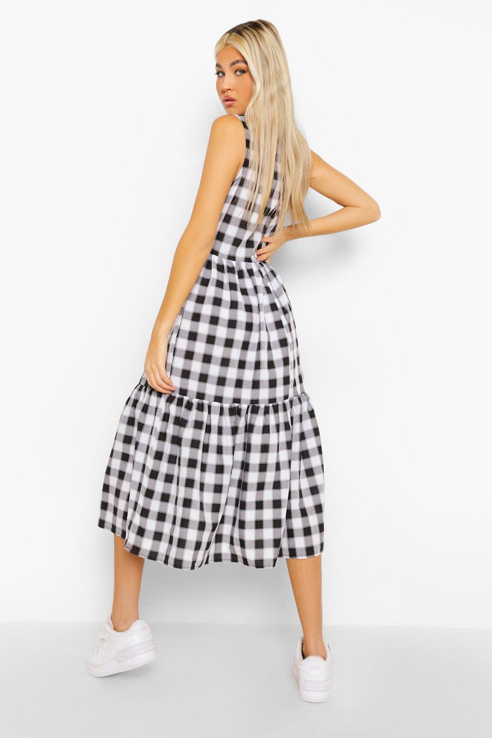 Check print clearance dress