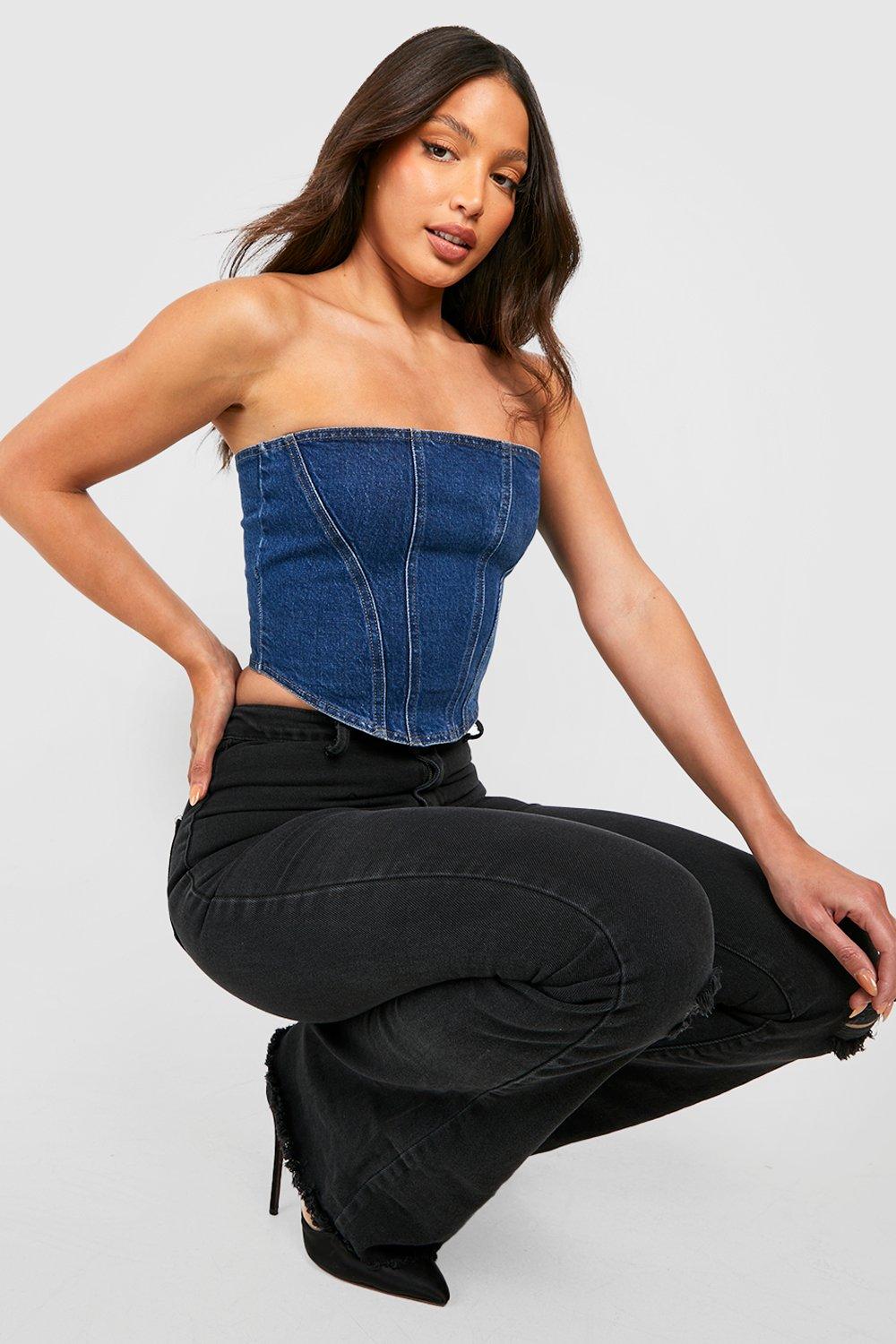  Plus Size Jeans, High Waisted Flare Ripped Stretch