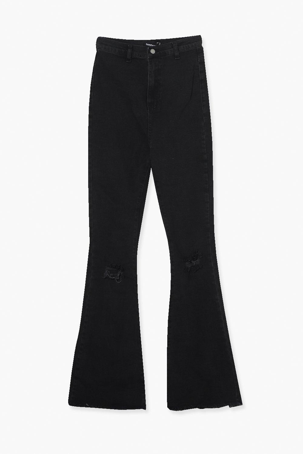 Women's Tall High Waist Ripped Stretch Flare Jeans