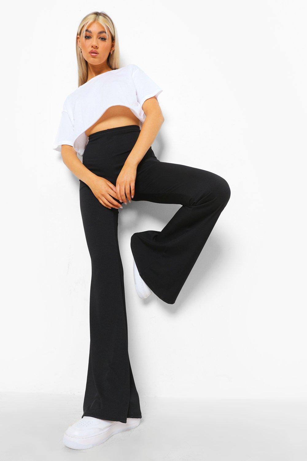 In The Style Maternity Ribbed Flared Leggings - 7 pack