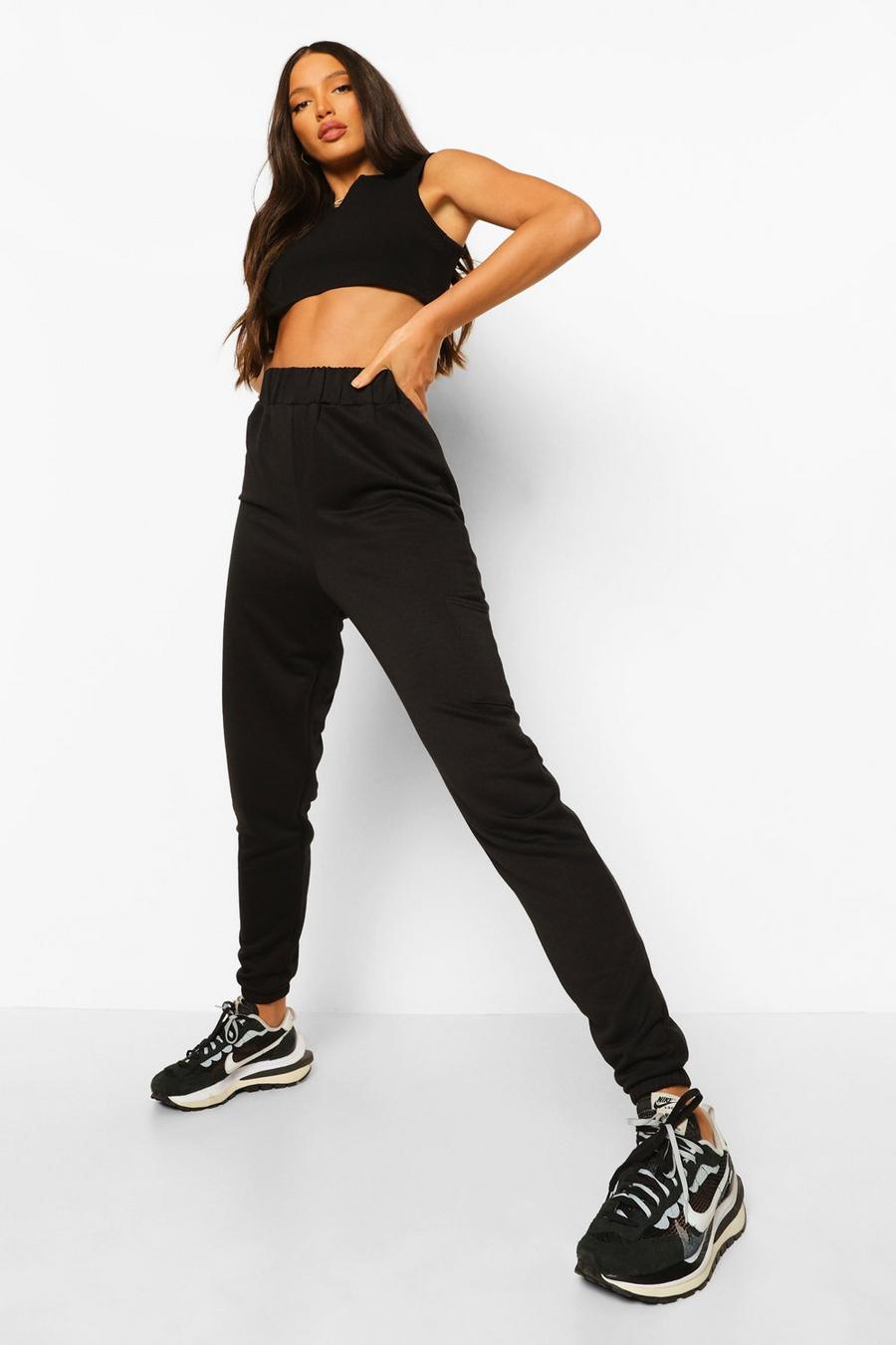 שחור מכנסי ריצה עם כיס בסגנון דגמ"ח לנשים גבוהות image number 1