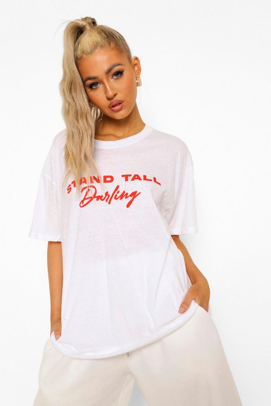 White Tall Stand Tall T-Shirt image number 1