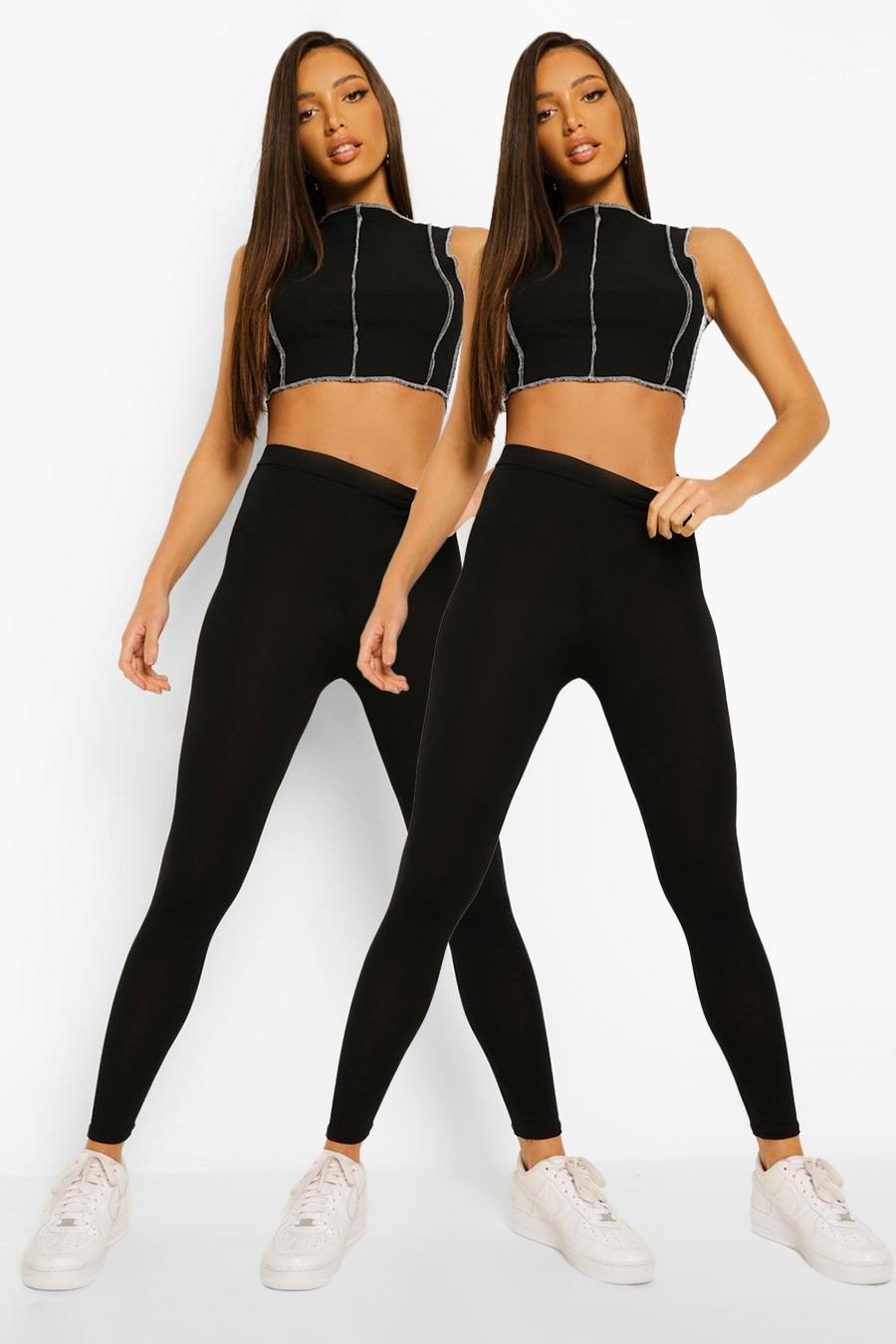 Tall - Lot de 2 leggings basiques, Black image number 1