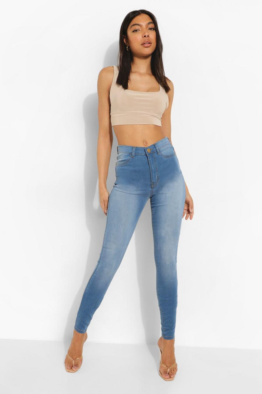 Mid blue Tall Mid Wash High Waist Basic Jegging image number 1