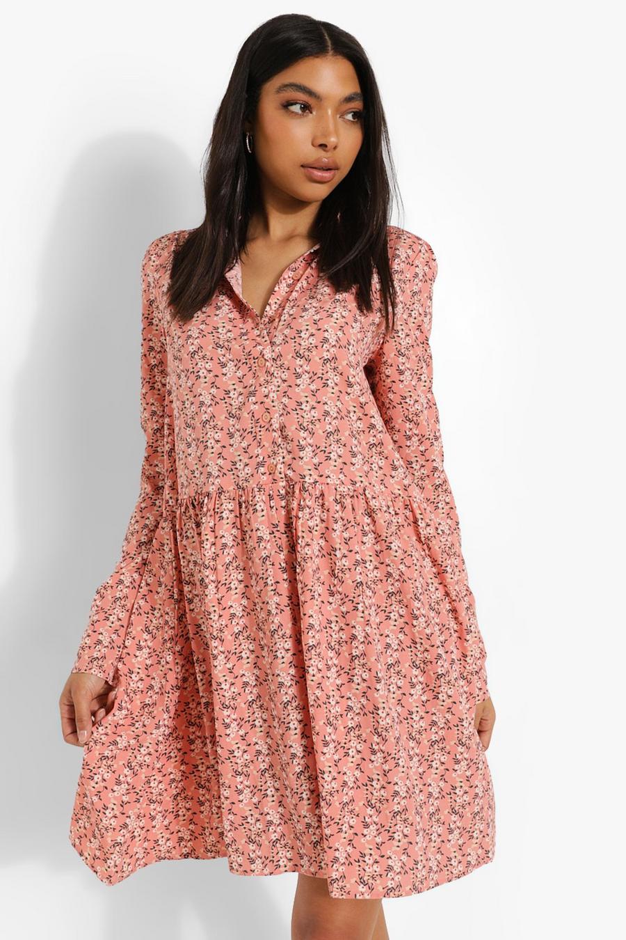 Blush Tall Panelled Floral Shirt Dress image number 1