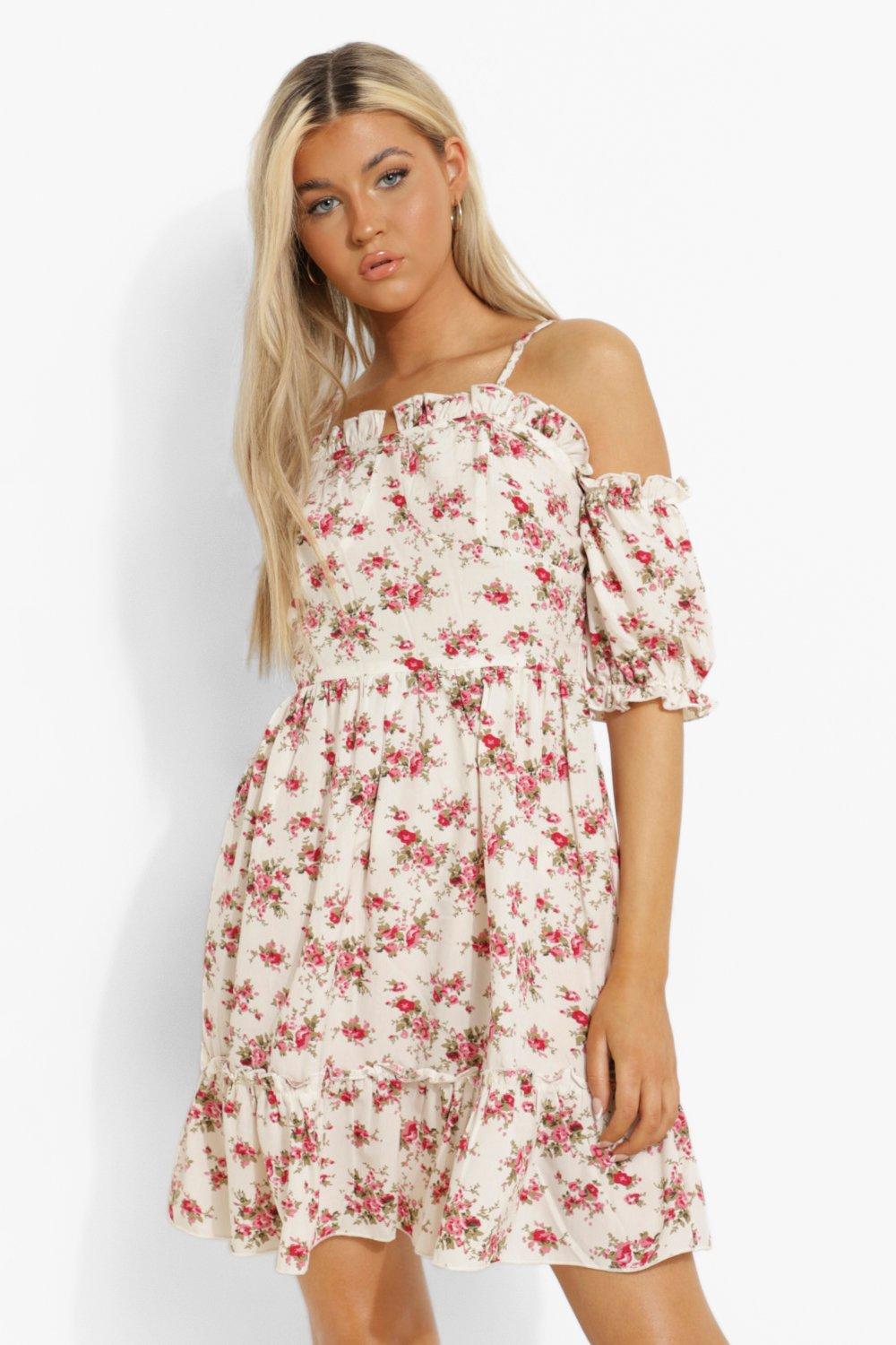 White floral cheap dress canada