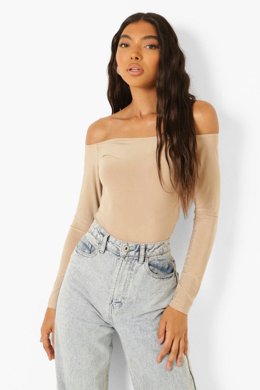 Stone Tall Slinky Off The Shoulder Bodysuit image number 1