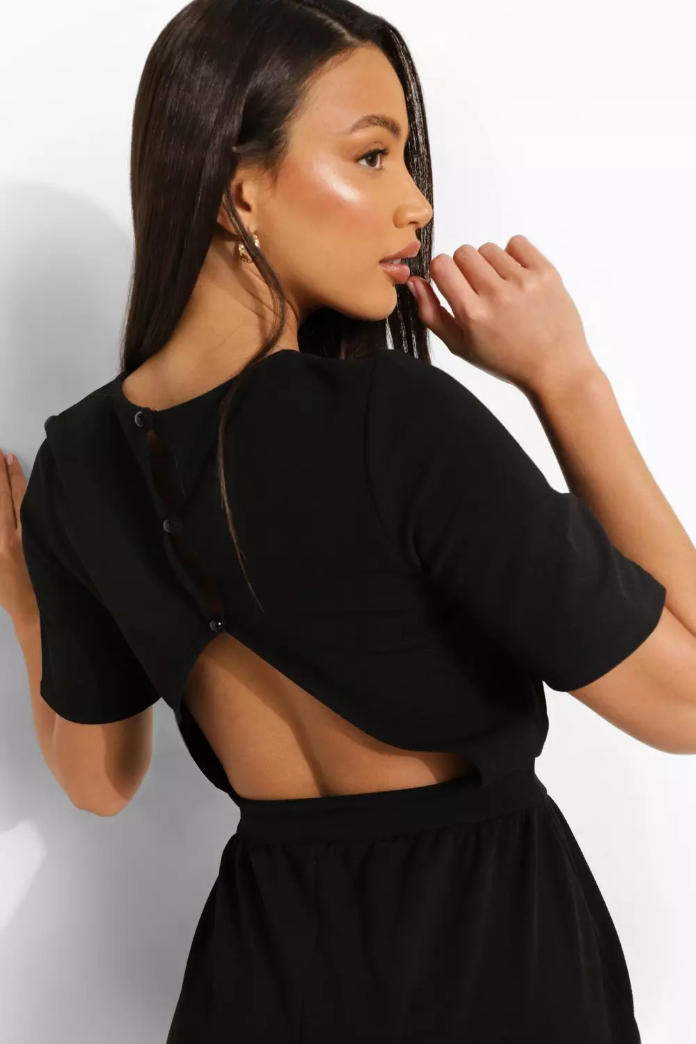 Open back cheap culotte jumpsuit