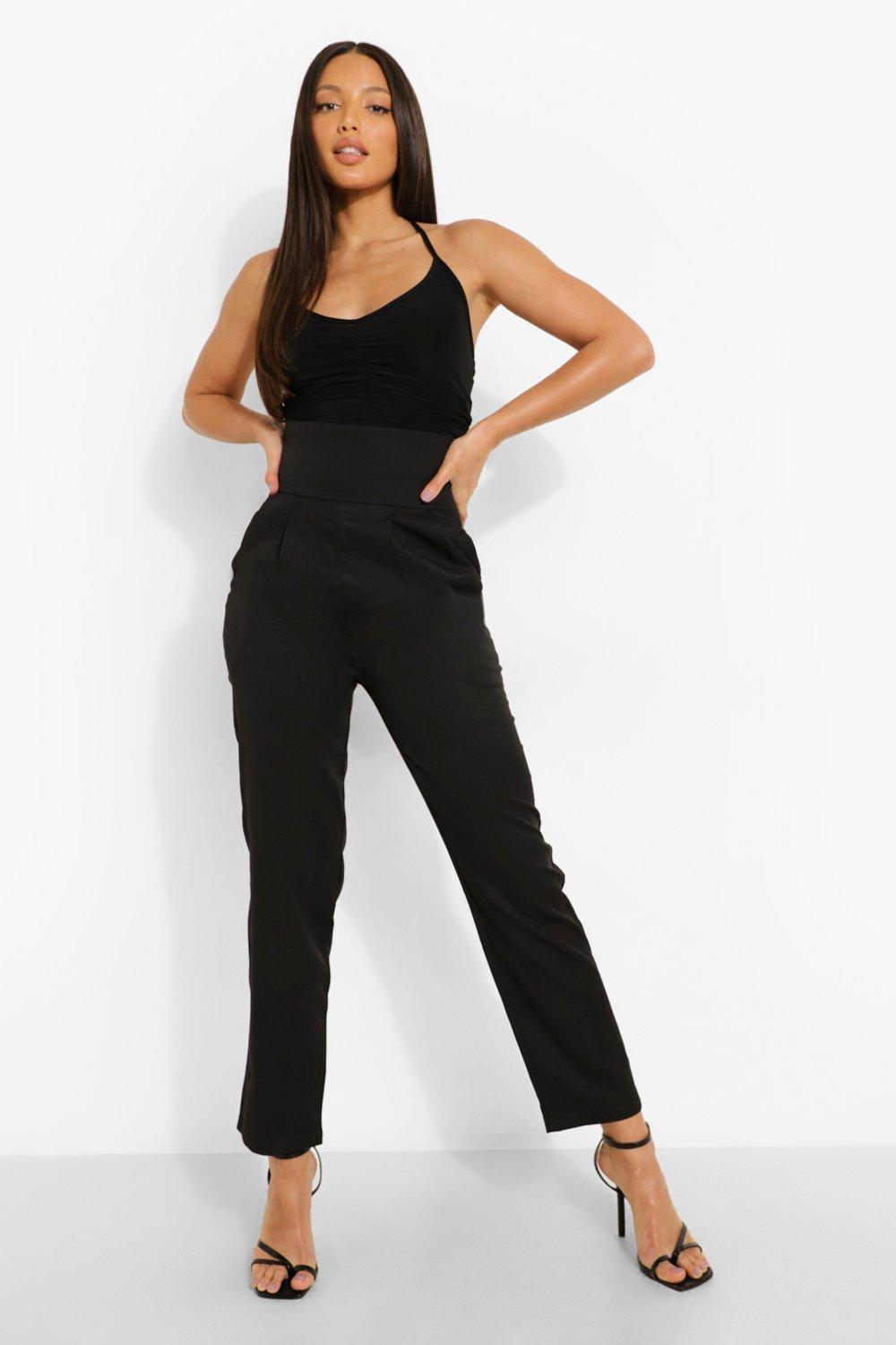 Plus Woven Seam Detail Tailored Flare Pants