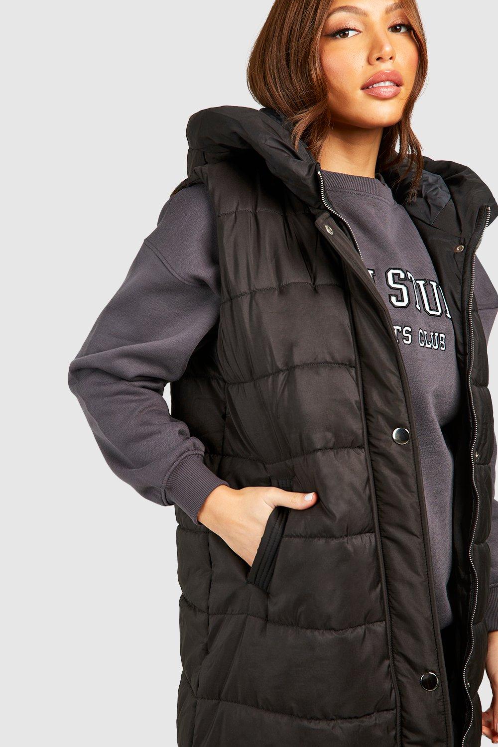 Tall Hooded Maxi Puffer Vest