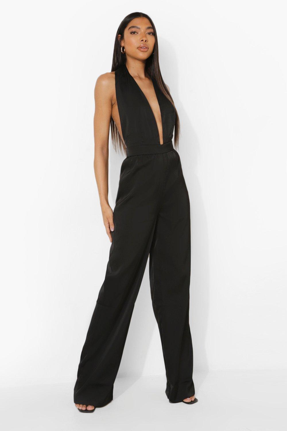 Petite Embellished Velvet Flare Jumpsuit