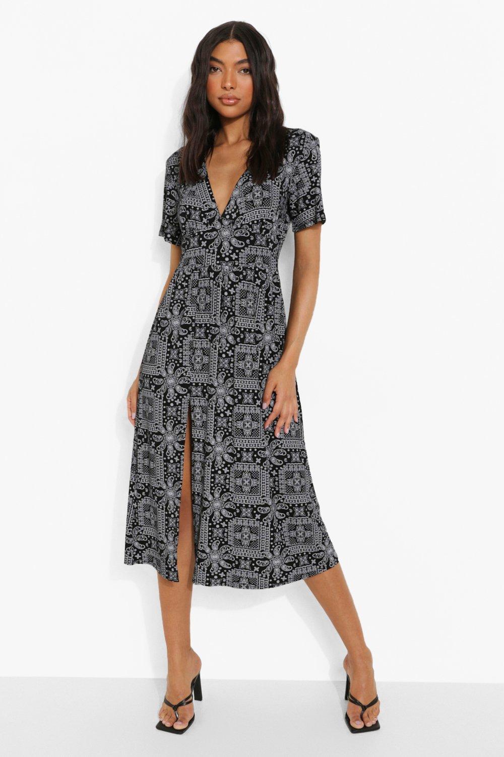 Boohoo paisley store print midi dress