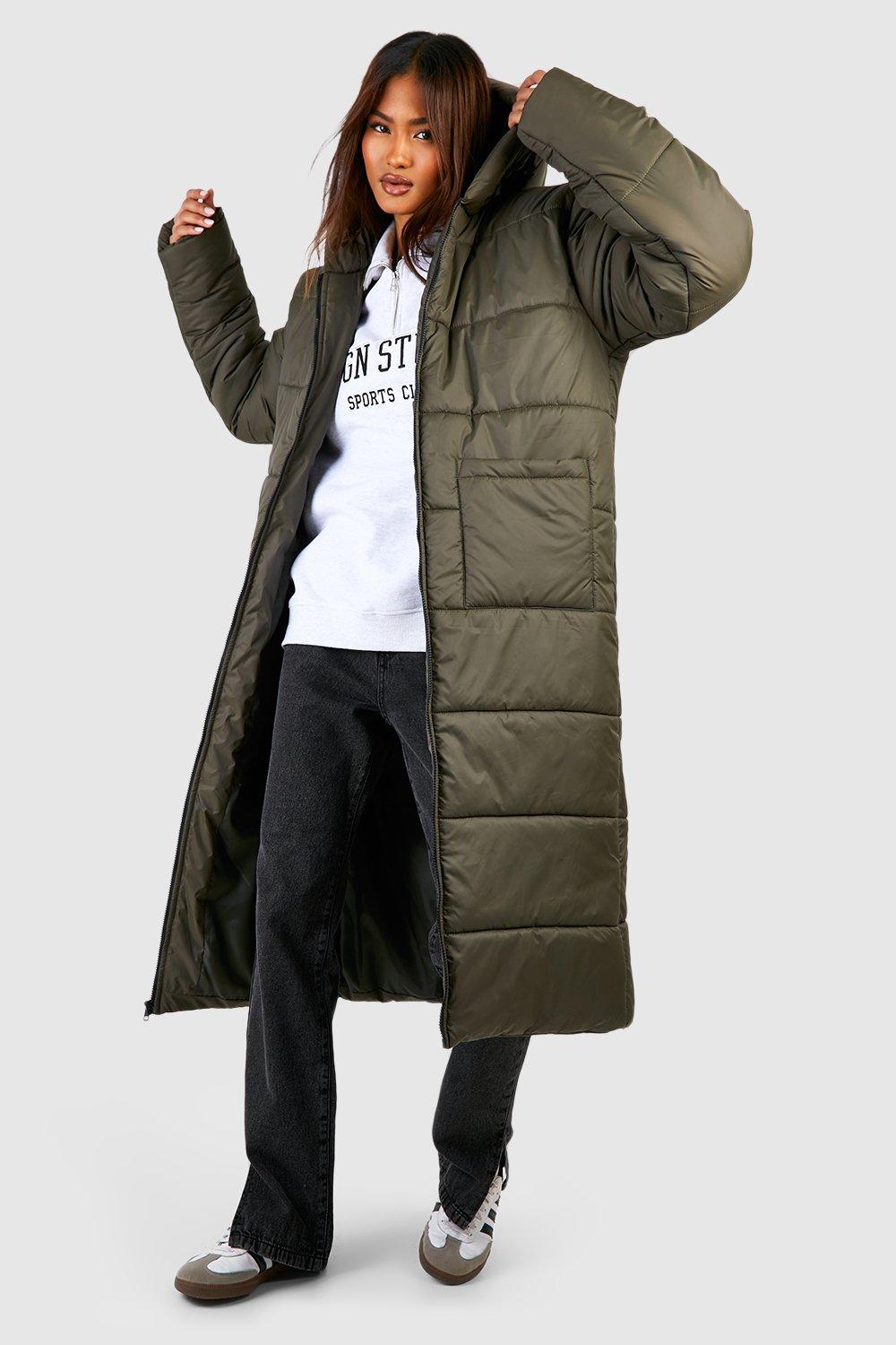 Tall Oversized Hooded Longline Puffer Coat boohoo IE