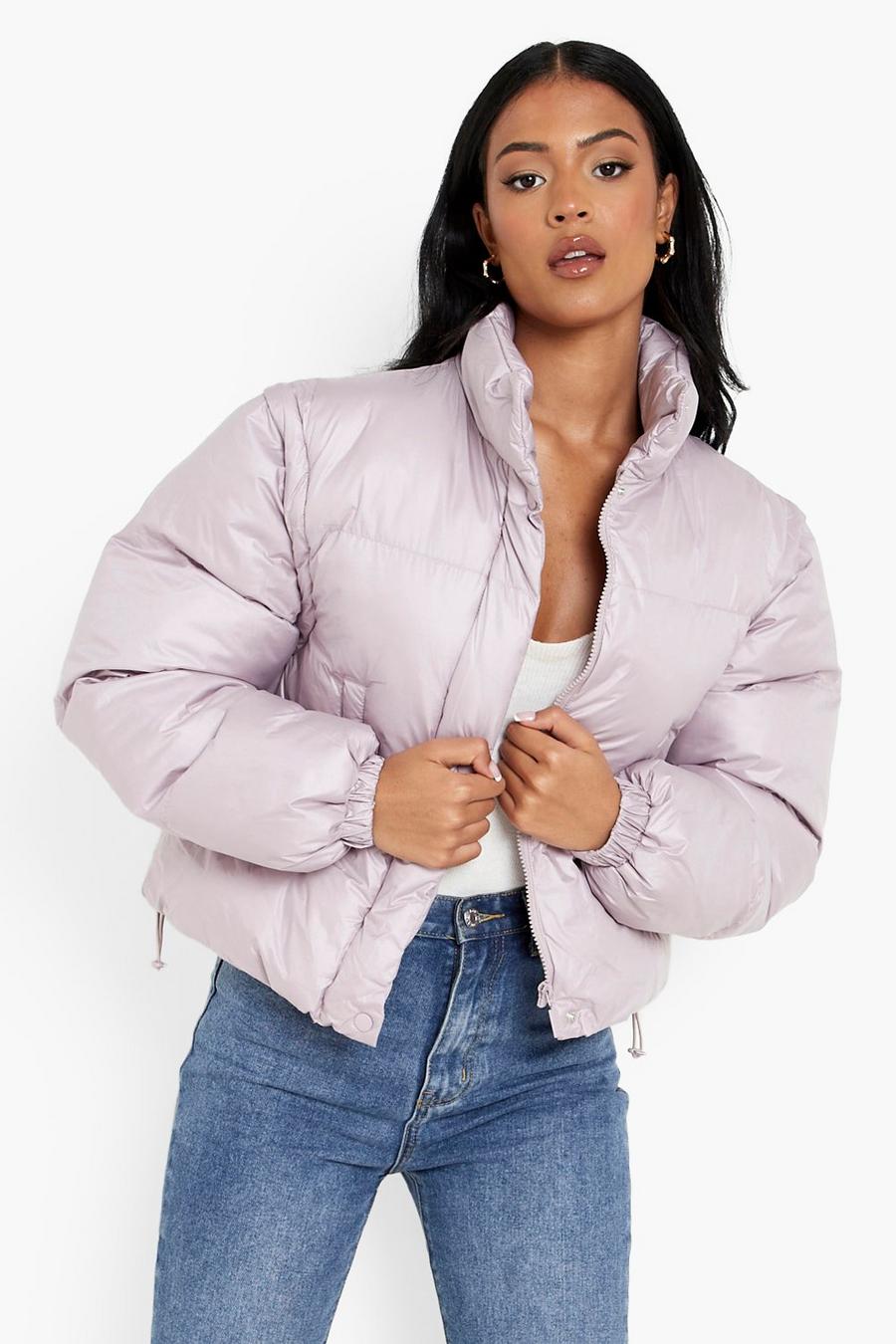 Blush Tall Detachable Sleeve Crop Puffer image number 1