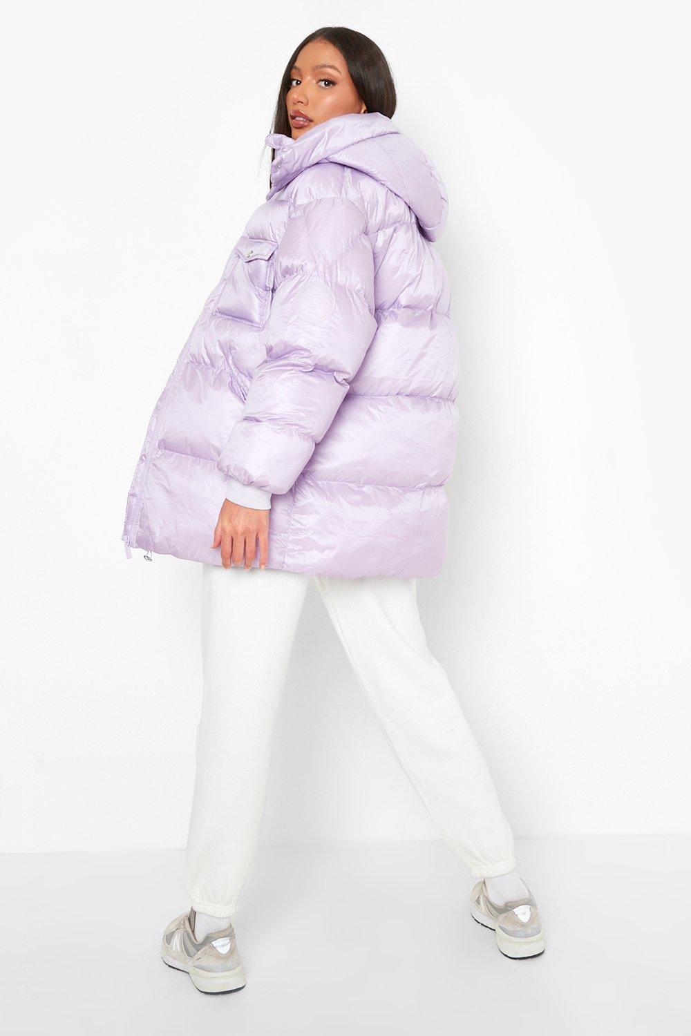 boohoo purple puffer jacket