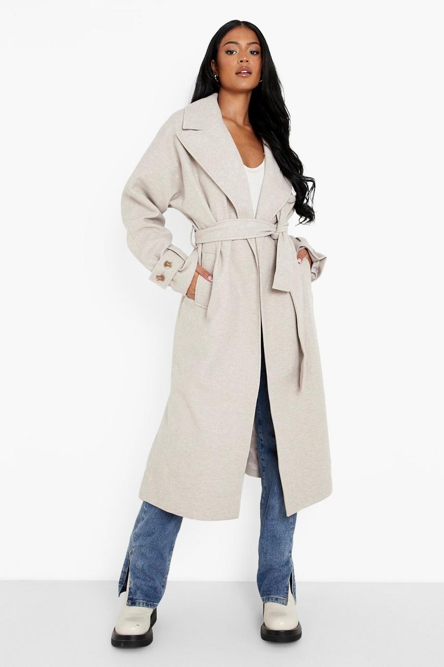 Tall Trenchcoat in Wolloptik, Stone beige image number 1