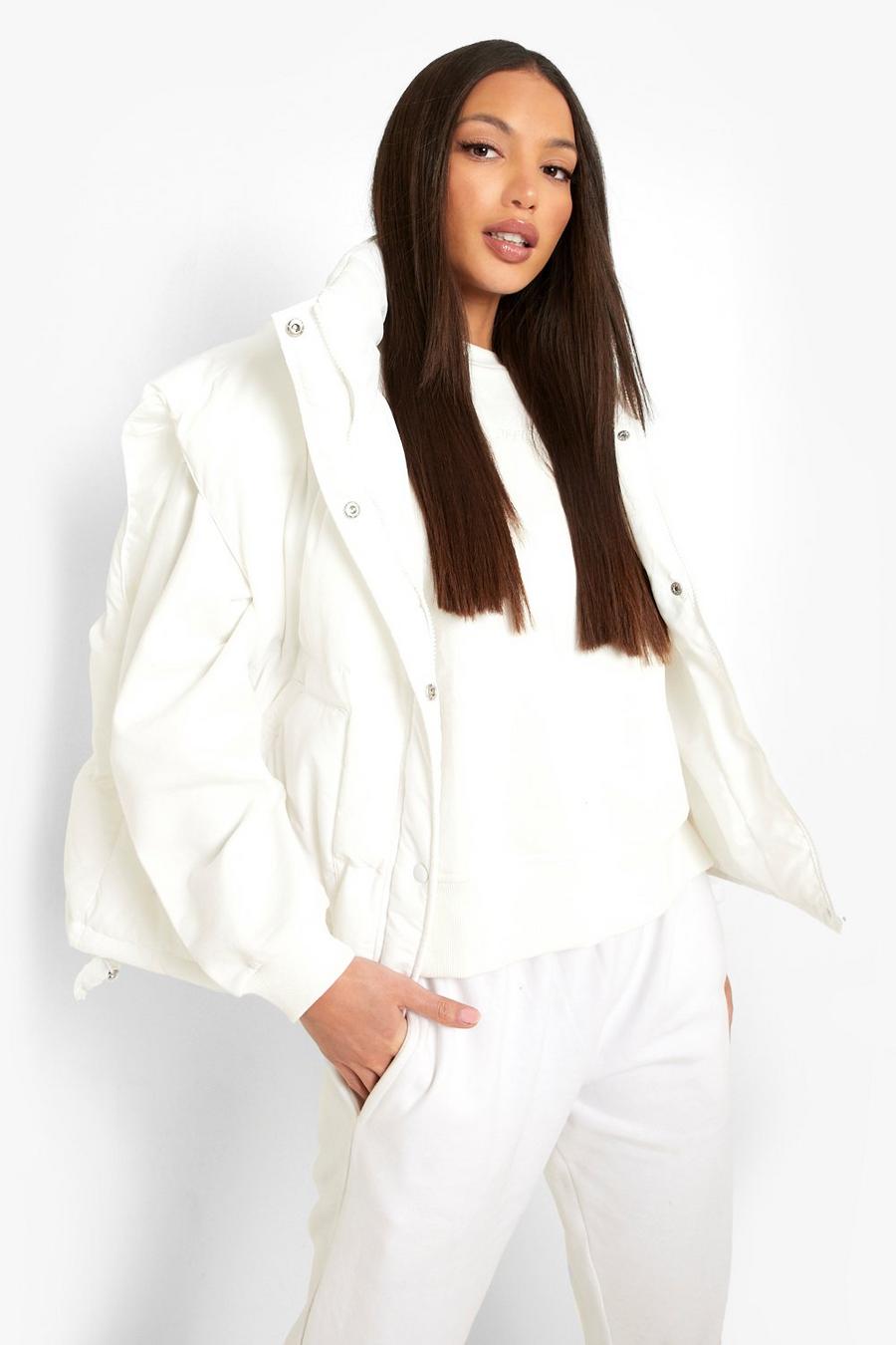 White Tall Oversized Boxy Vest image number 1