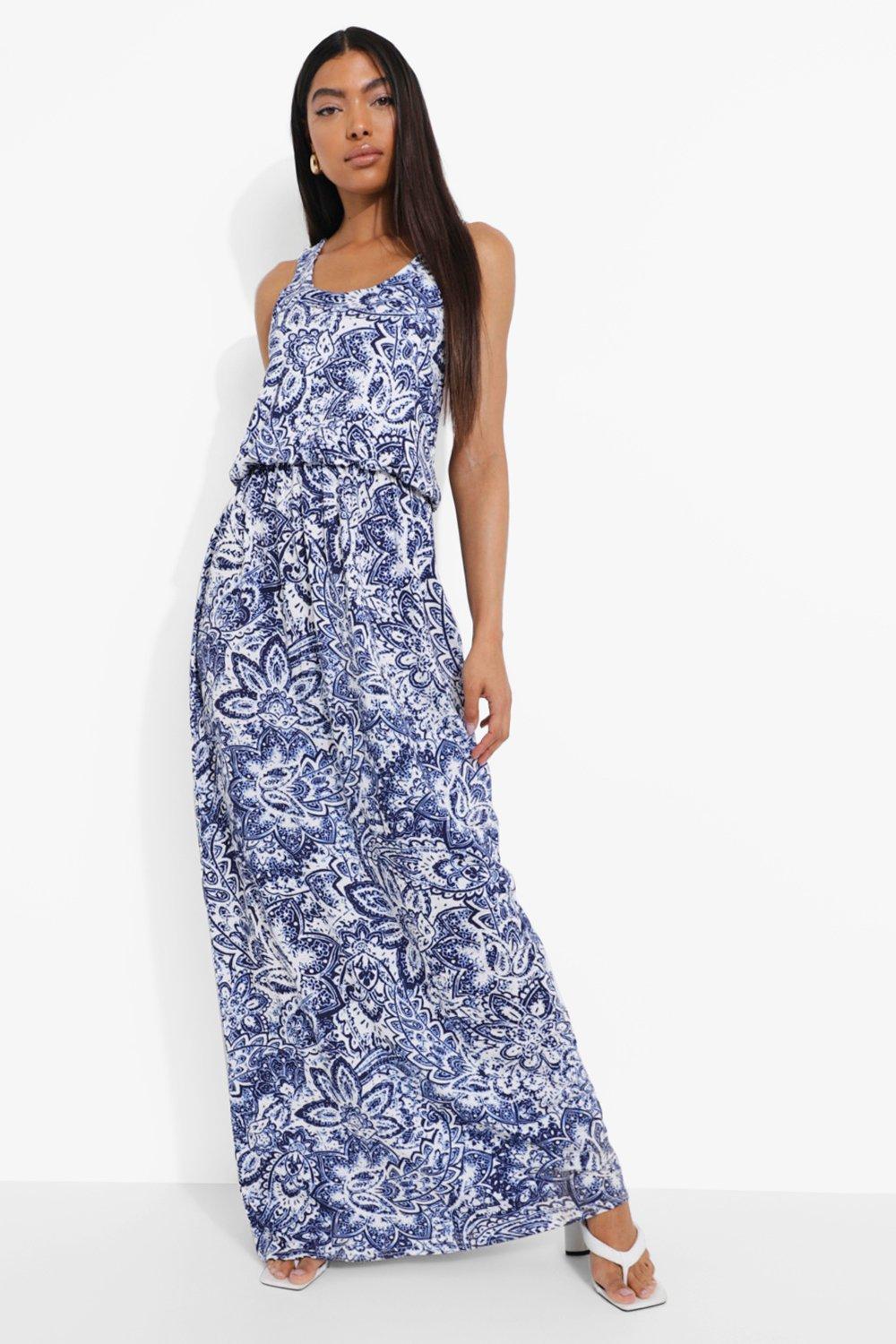 Boohoo racer best sale back maxi dress