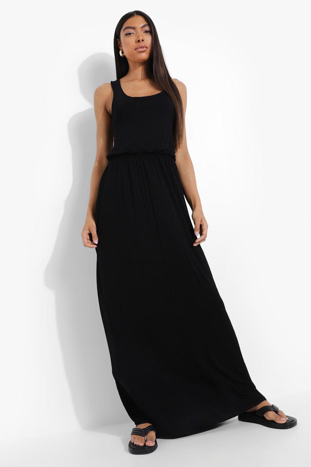 Black racerback hot sale maxi dress