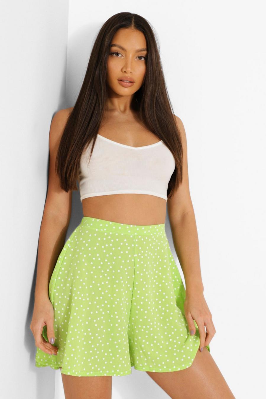 Lime Tall Spot Woven Flippy Shorts image number 1
