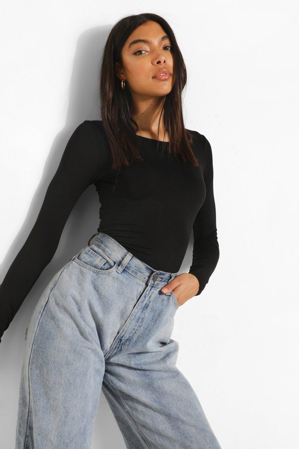 Black baggy long store sleeve top