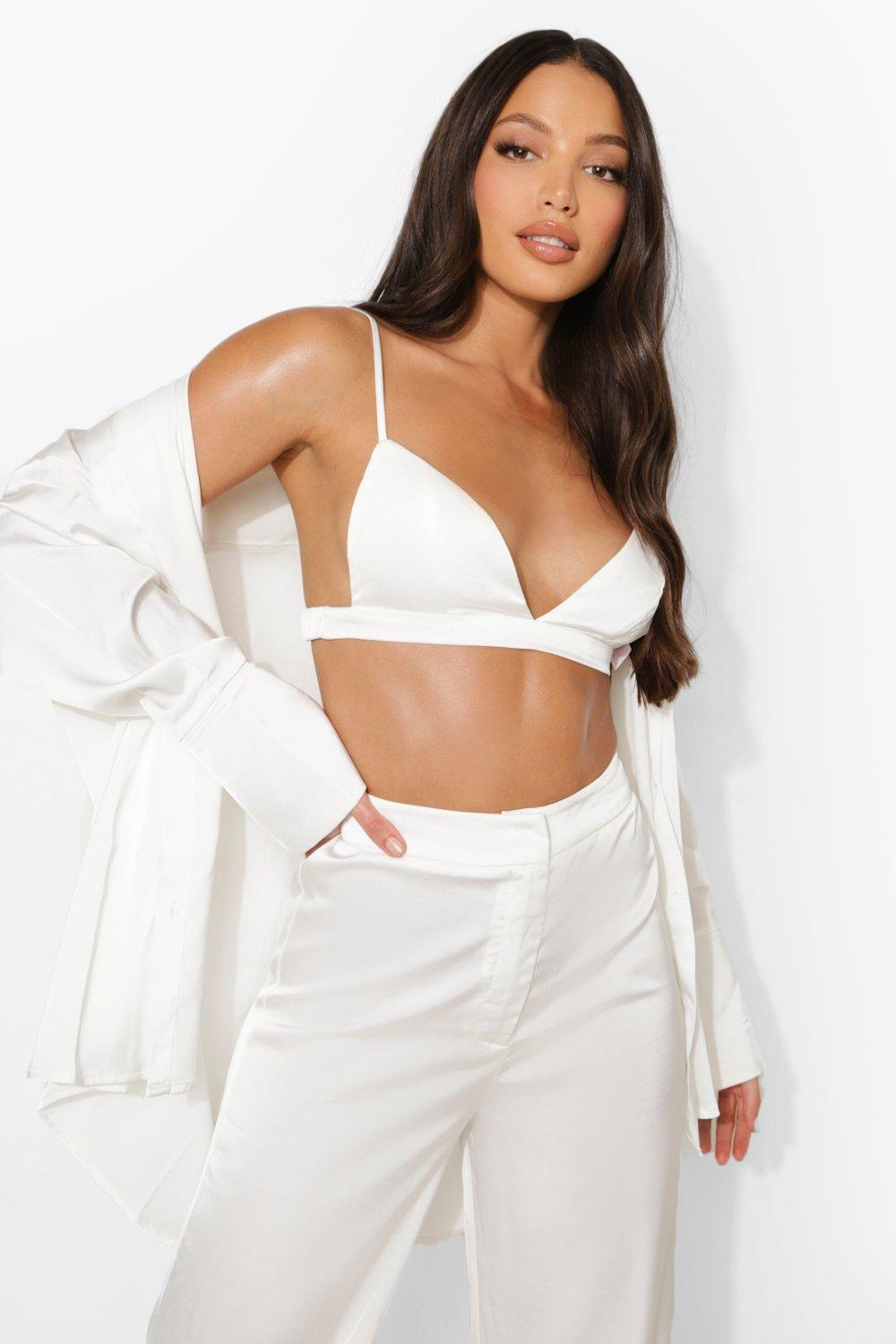 Tall Satin Bralet Shirt Trouser Co-Ord