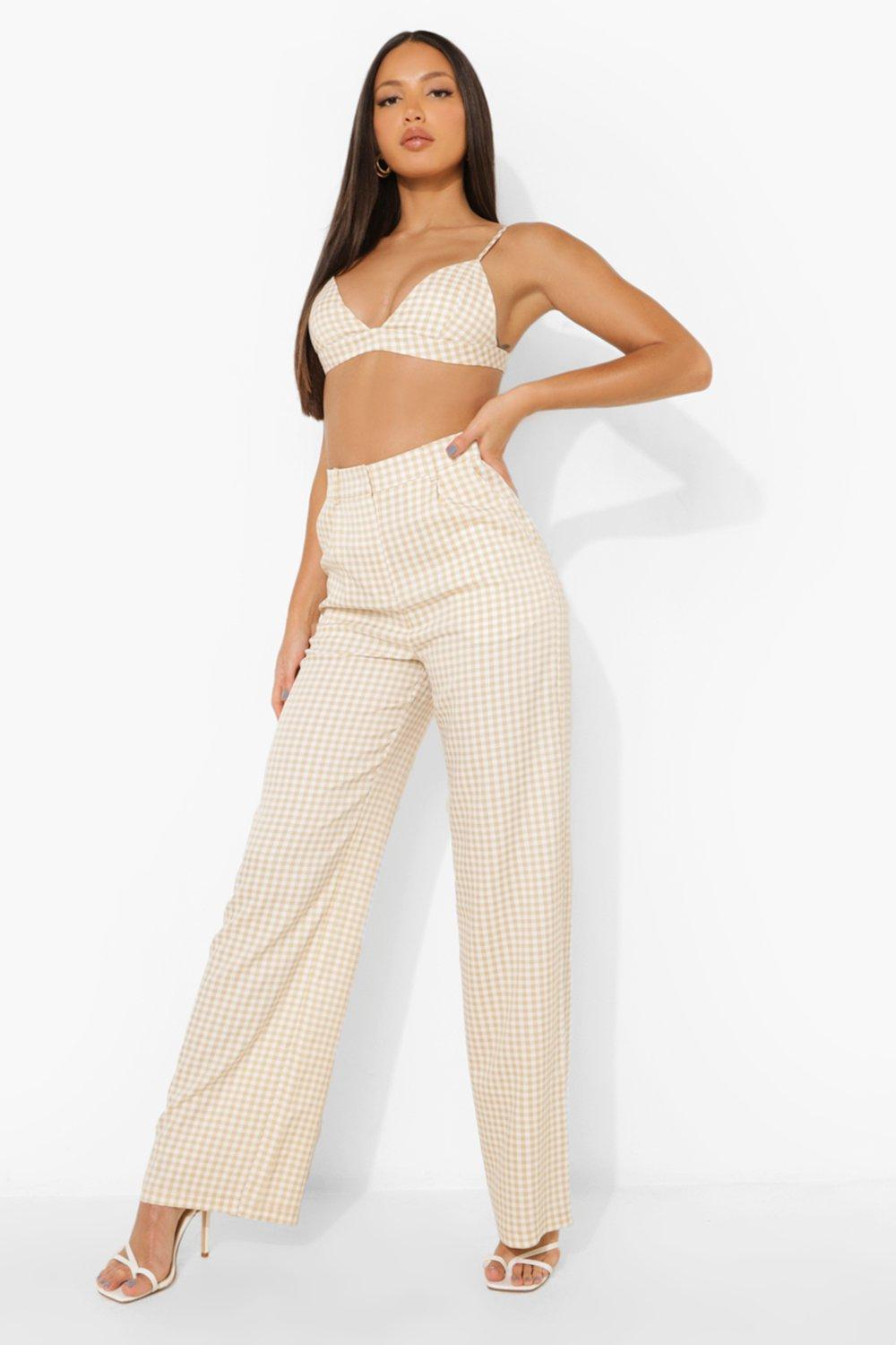 Boohoo hot sale gingham trousers