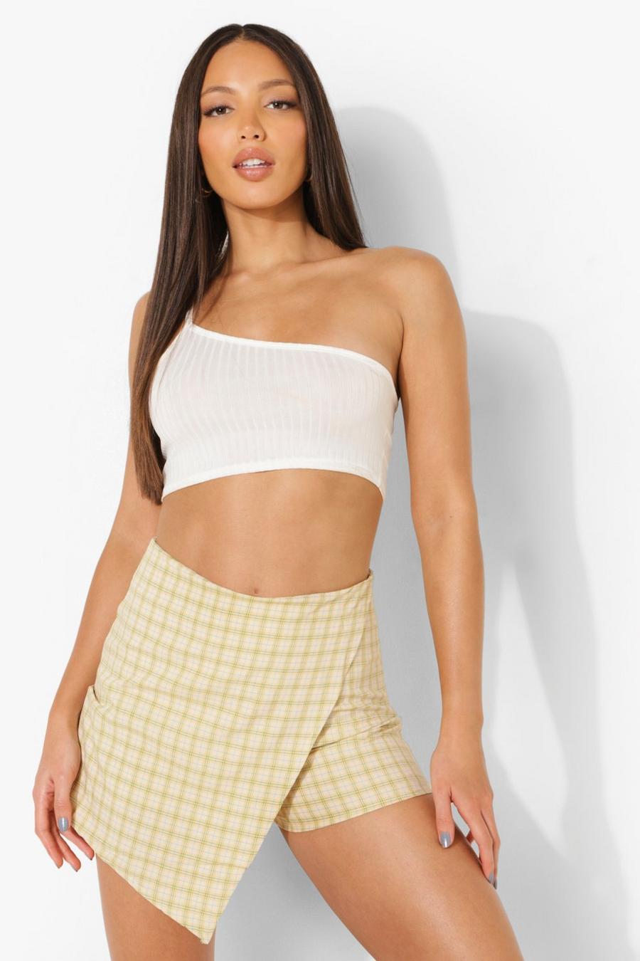 Stone Tall Check Tailored Skort image number 1