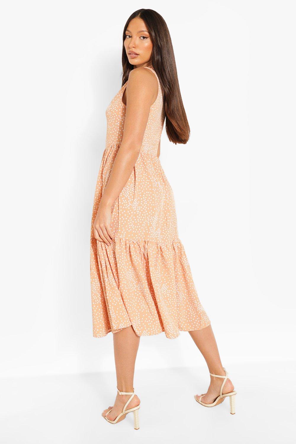 Boohoo on sale peach dress