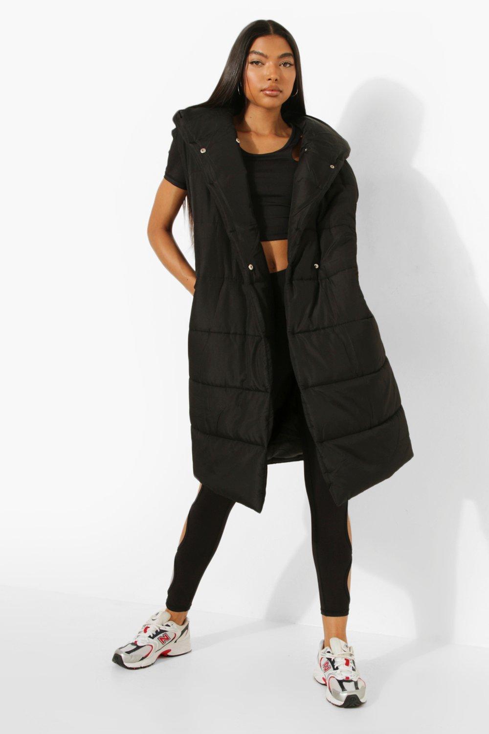 Tall Hooded Longline Puffer Vest boohoo USA