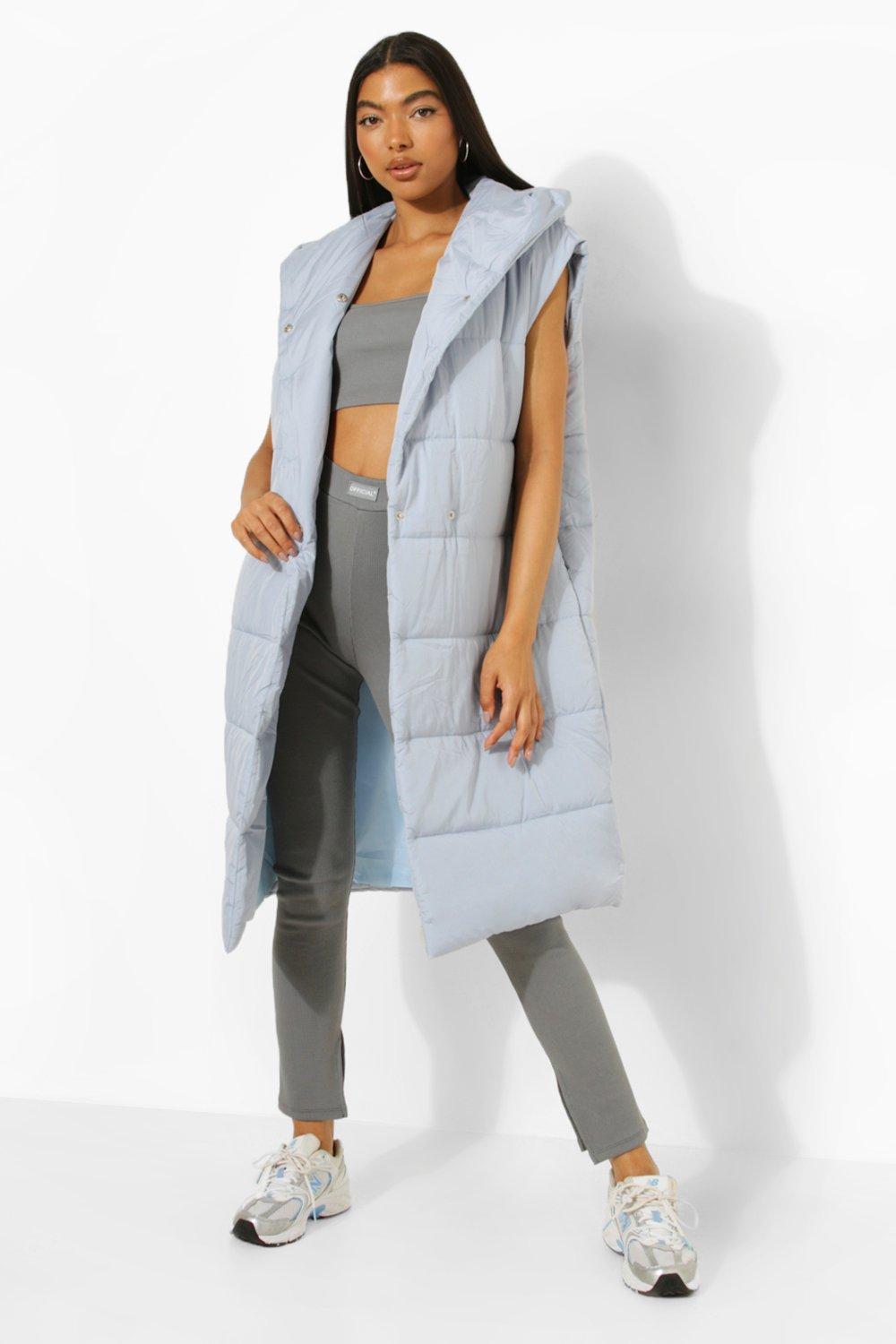 Longline Hooded Padded Puffer Vest