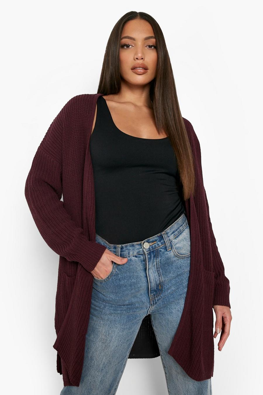 Berry Tall Edge To Edge Cardigan image number 1