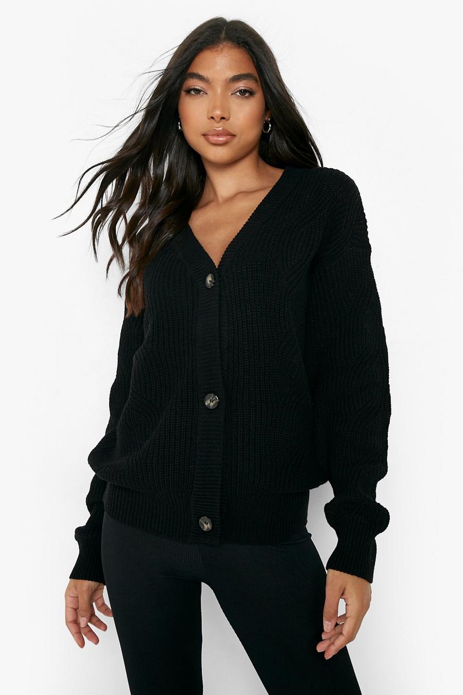 Black Tall Chunky Cardigan image number 1