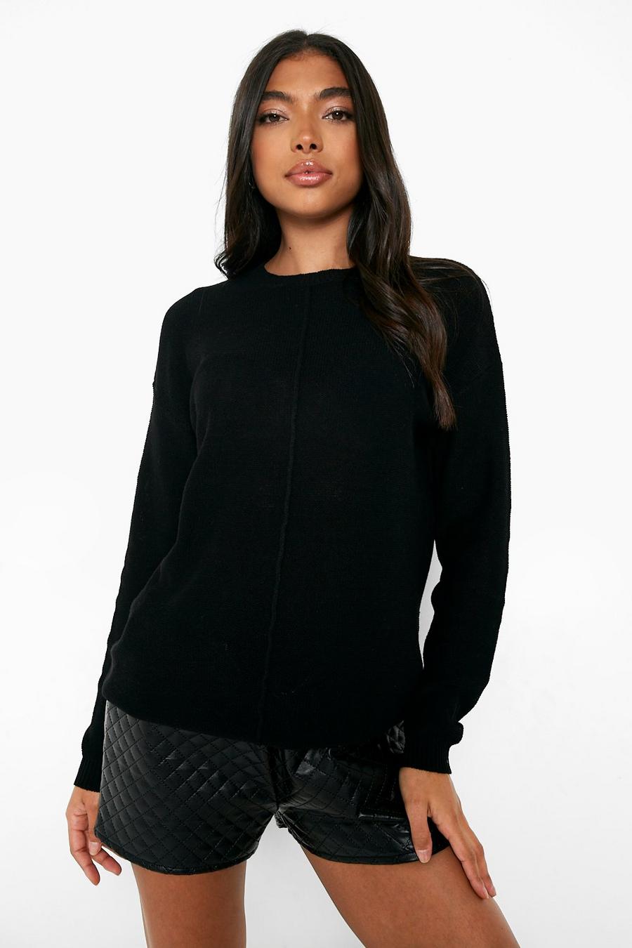 Black Tall Recycled Oversized Jumper