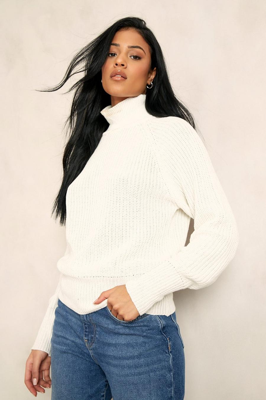 Ivory Tall Recycled Turtleneck Sweater image number 1