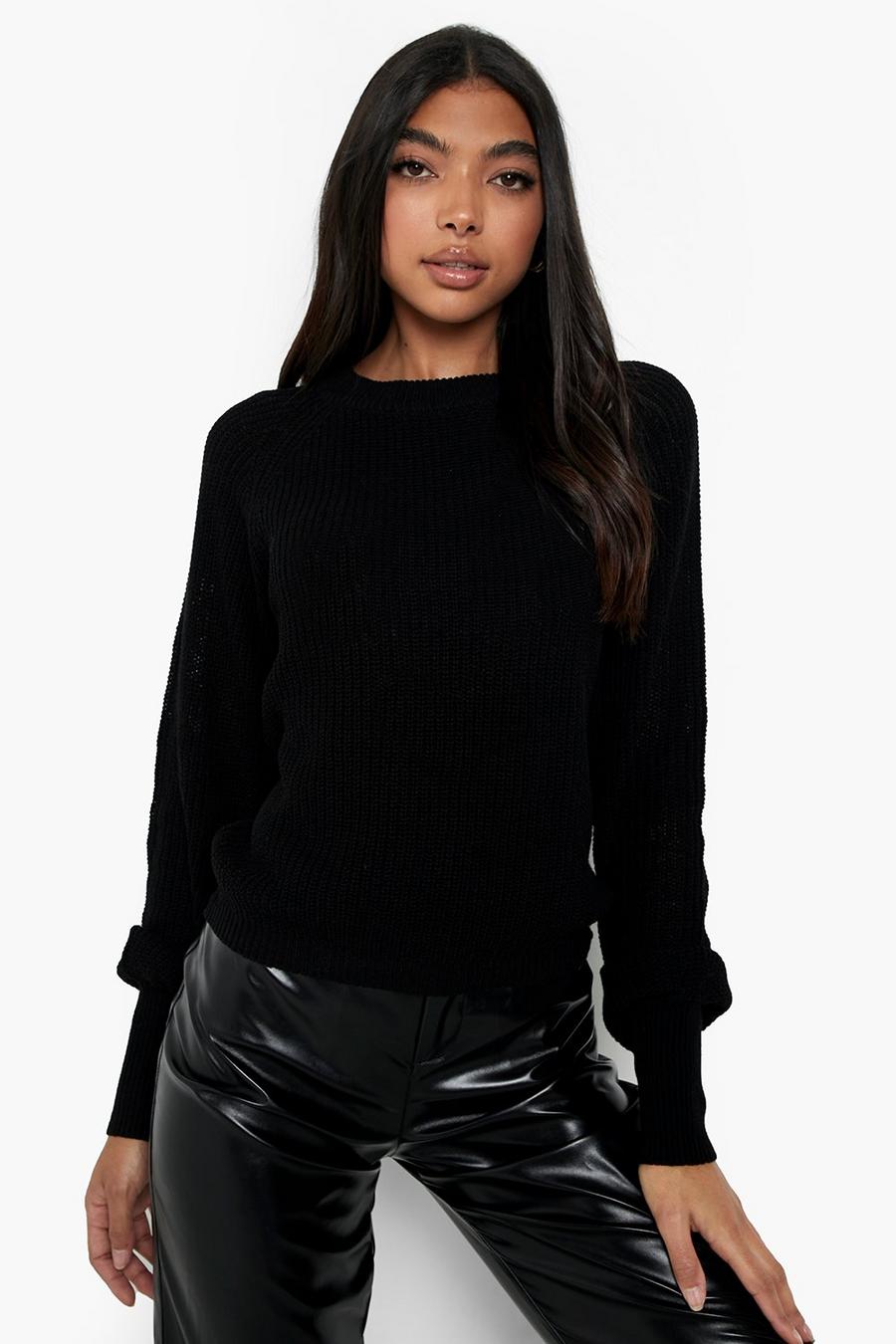 Tall kurzer Pullover, Black image number 1