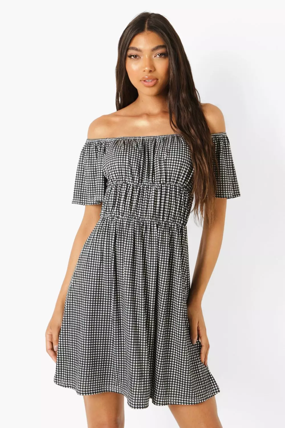 Boohoo angel sleeve outlet ruched mini dress