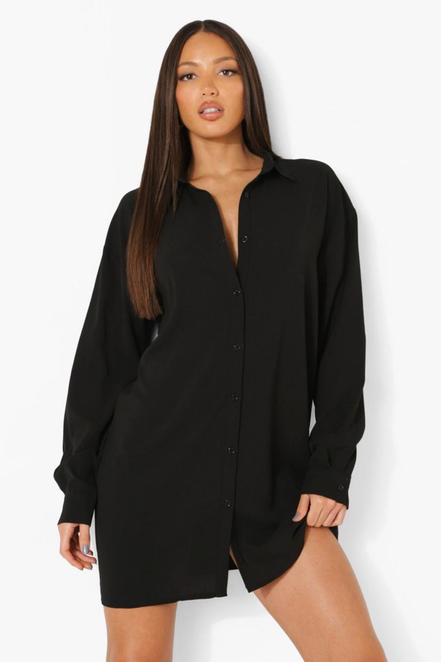שחור חולצת סופר אוברסייז לנשים גבוהות image number 1