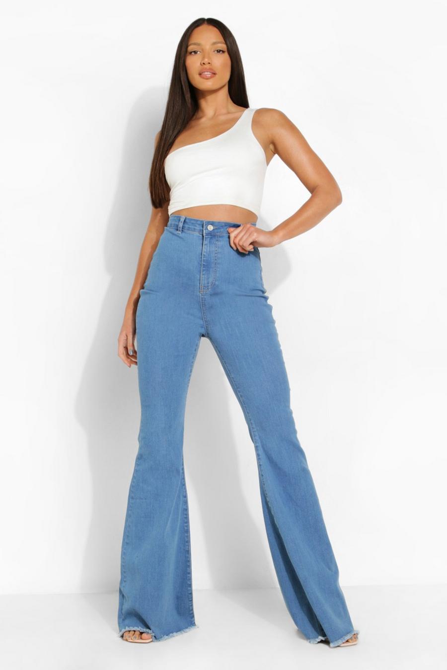 Mid blue Tall Stretch Denim Flared Jeans image number 1