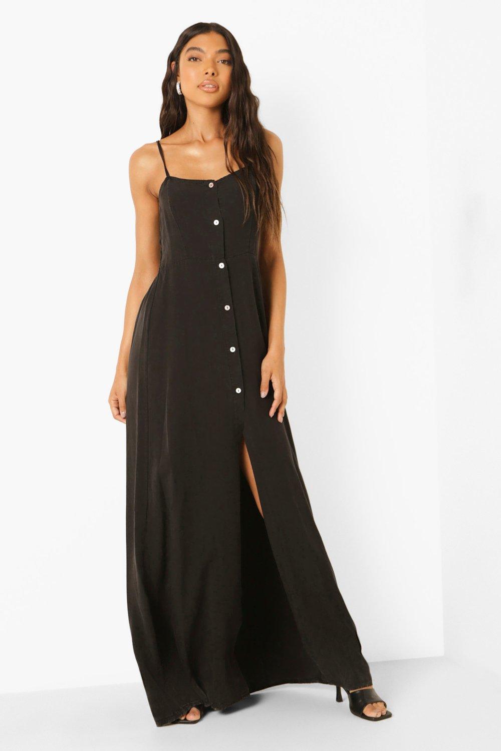 Button front shop maxi dress uk