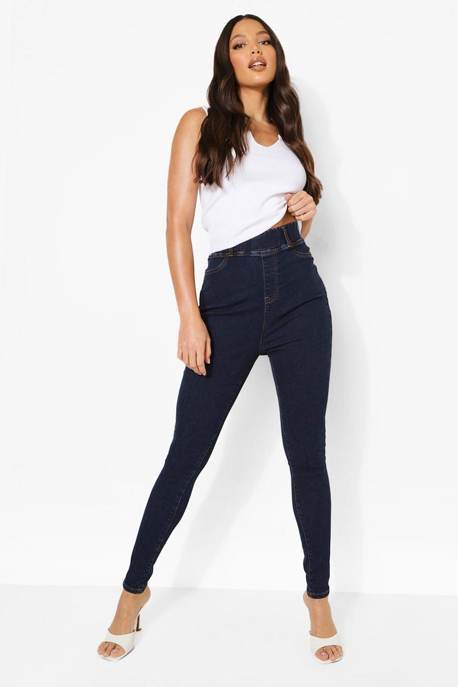 Dark wash Tall Ruched Bum Booty Boost Denim Jegging image number 1