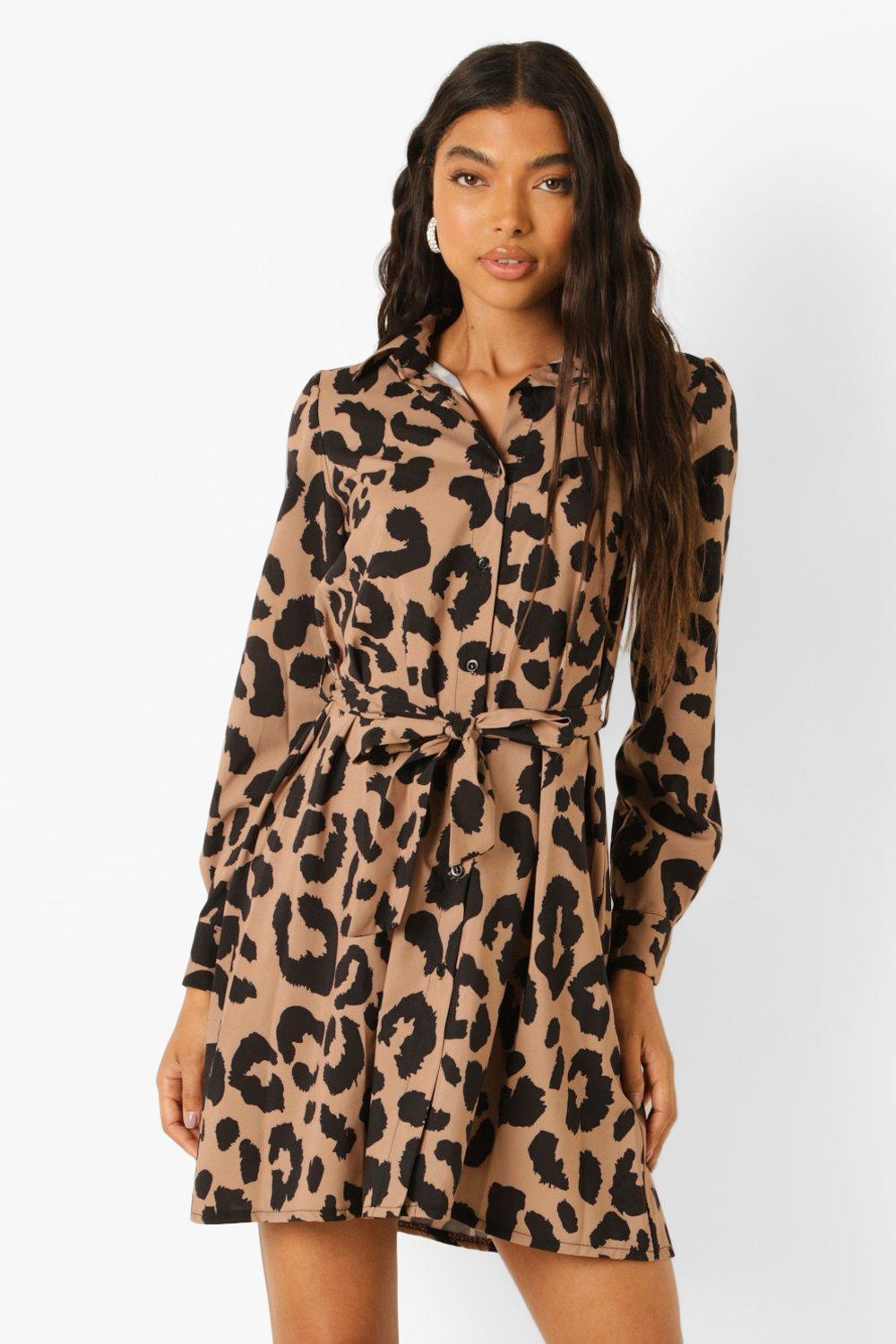 Leopard tie outlet dress