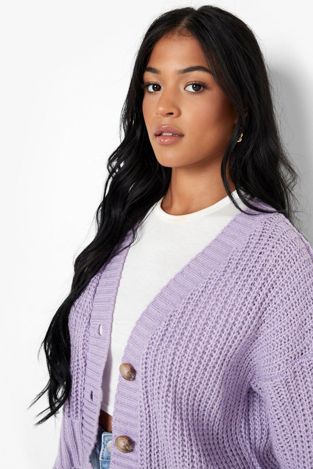 Lilac chunky outlet cardigan