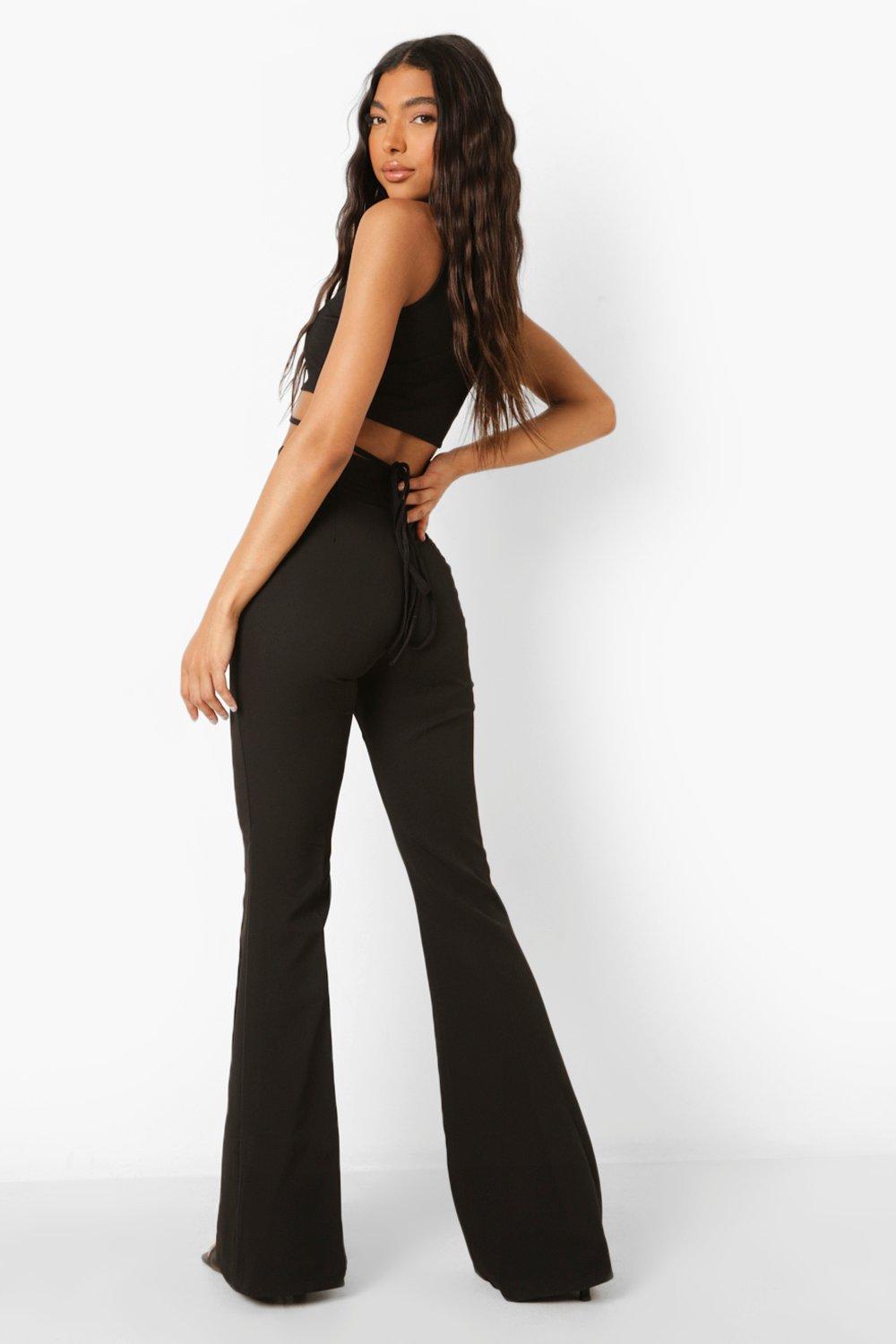 Slim Straight Leg Dress Pants for Tall Women in Black