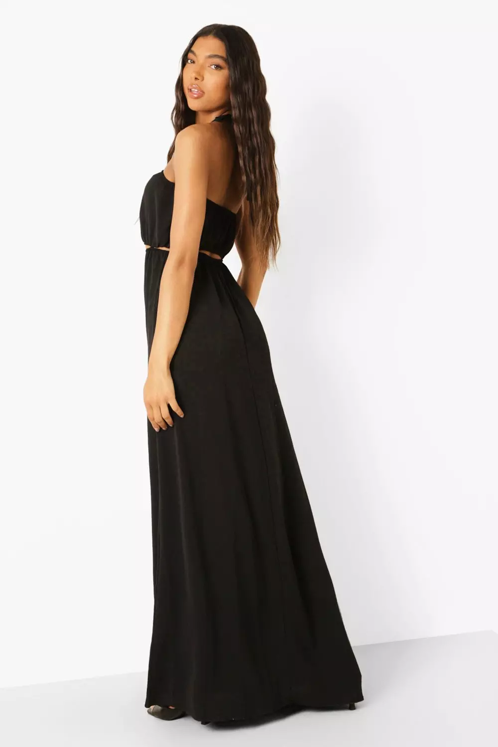 Tall Cut Out O Ring Halter Neck Maxi Dress Boohoo